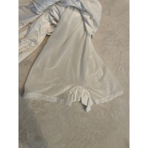 POPILUSH Shapewear Lace V Neck Side Slit Slimming Maxi Slip Dress Large White - Picture 11 of 14